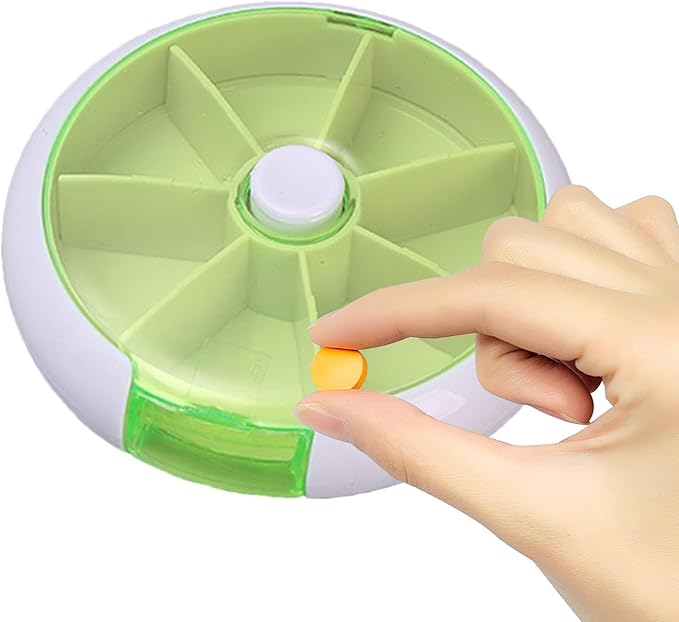Weekly Round Pill Box - Round Weekly Pill Storage Box, Weekly Pill Organizer, Fruit-Shaped Design Storage Supplies for, Candy, Pills, and Other Items