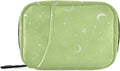 Bright Green Moons and Stars Travel Pill Organizer Case Box Container Weekly Portable Vitamin Medicine Holder Storage Bag with Zipper Removable