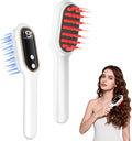 Karrong Hair Scalp Massager Comb, Red Blue Light Therapy Hair Care Brush, Automatic Vibrating Head Massage Comb for Men & Women