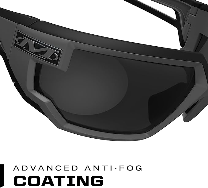 Mechanix Wear: Vision Type-X Safety Glasses with Advanced Anti Fog, Scratch Resistant, Black Frame, Protective Eyewear, Lightweight Glasses, Ventilated Temples, For Outdoor Use (Smoke Lens)