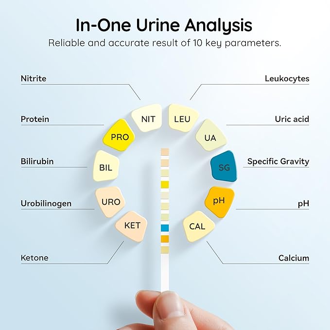 10-in-1 Urine Test Strips, UTI Test Strips for Urinalysis Full Panel, Ketone Test Kit at Home, 100 Count