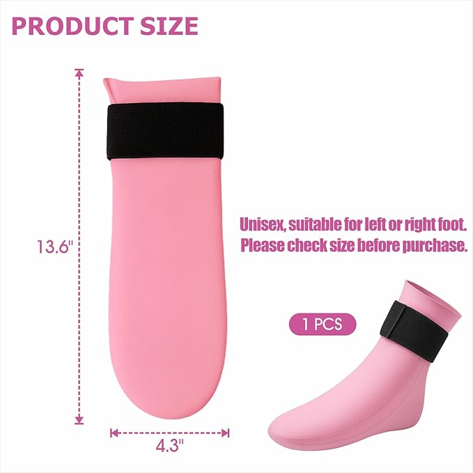 Foot Cold & Hot Gel Pack Sock for Neuropathy, Plantar Fasciitis, Gout, Swelling, Sprains, Heel & Ankle Pain Relief, Injury Recovery Cooling Compress Wrap (Pink-1pcs)