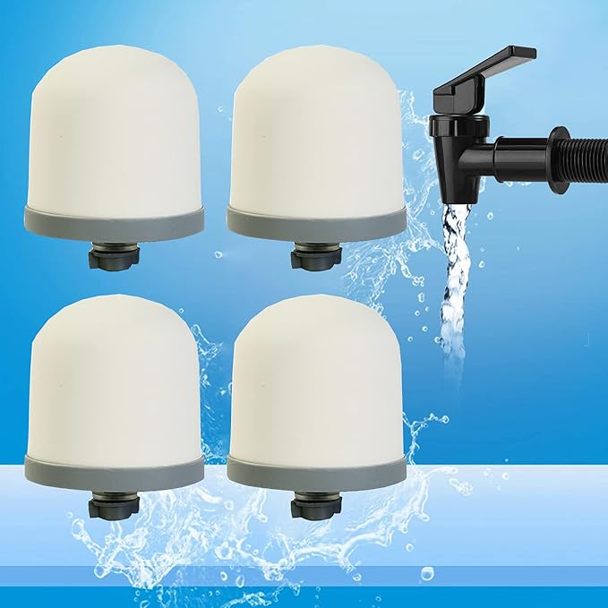 Huining Ceramic Dome Filter, Replacement for Water Pre-Filtration Unit, 0.15 to 0.5 Micron, Household Water Bucket Filtration System (4pcs)