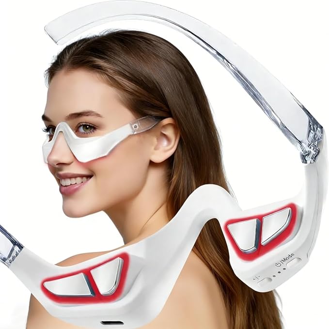 Under Eye Red Light Therapy Glasses, Red Light Therapy Device for Eyes, Newtiful Eye Pods for Eye Bags, Lightweight Eye Massager for Women & Men Gift, Eyepods for Dark Circless Eye Strain