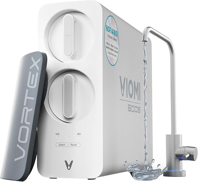 VIOMI 600GPD RO Water Filtration System, TDS and PFOS/PFOA Reduction, 9-Stage Reverse Osmosis Water Filter, NSF/ANSI 42, 53, and 372 Certified, Tankless Reverse Osmosis System Under Sink with Faucet