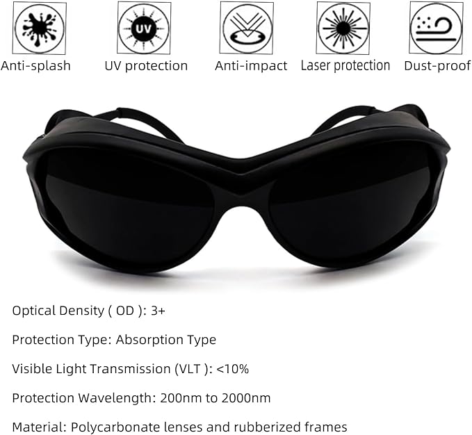 Wrap-around Design 2-Pack Welding Goggles Eye Protective Safety Glasses for Welders with Black Lens Anti-Flog Anti-glare Anti-shock Welding Glasses