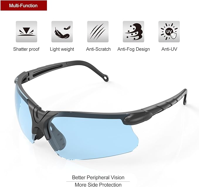 xaegistac Shooting Glasses with Case Anti Fog Hunting Safety Glasses for Adults