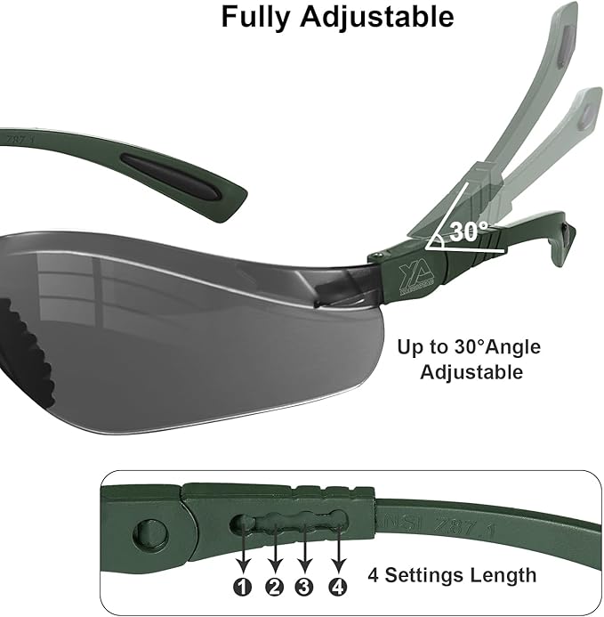 xaegistac Shooting Glasses Anti-fog Shooting Range Eye Protection, Adjustable Safety Glasses with Zipper Hard Case