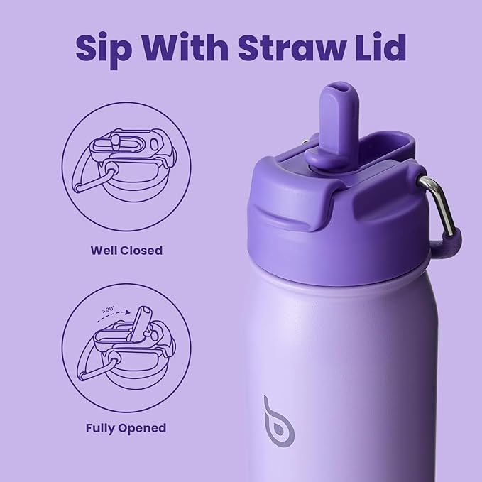 BOTTLE BOTTLE 24oz Insulated Water Bottle Stainless Steel Sport Water Bottle with Straw and Adjustable Lid Daily Pill Organizer