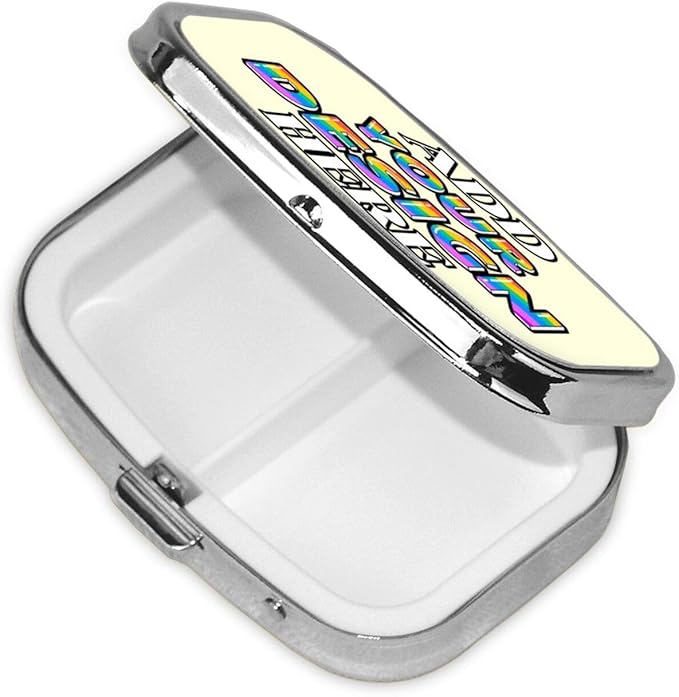 Custom Travel Pill Box, Medicine Pill Organizer Case Container Travel Pill Holder Vitamin for Boxes Med Wallet Portable Mini Pastillero Square, Light Yellow, Personalized Gifts