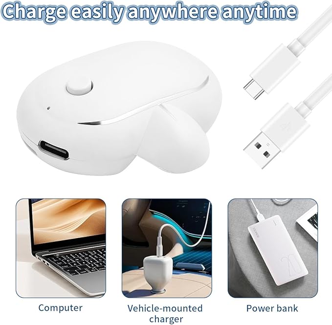 Smart Anti-Snoring Device,Smart Snore Stopper with Strong and Weak Modes for Snoring Reminder,Relief.Easy Use,AI Automatic Monitoring Portable Snore Solution for Home Office Travel (White)