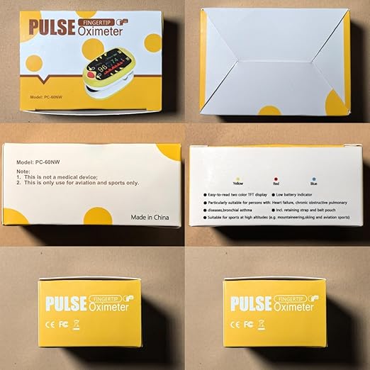 Kids Pulse Oximeter – Pediatric Pulse Oximeter for Children and Infants, Cute Mini Portable Oxygen Monitor Fingertip with OLED Display, Baby Oxygen Monitor for Home and Travel, USB-C Rechargeable Design-yellow