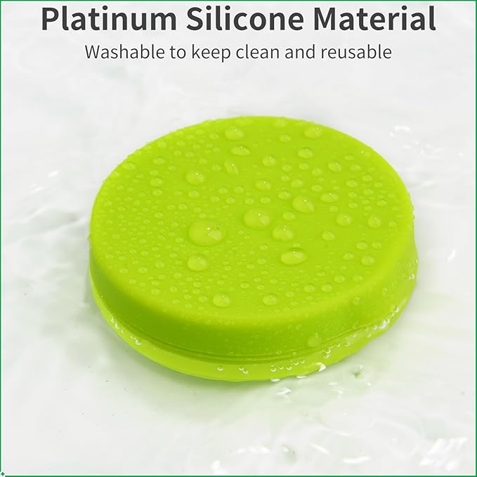 2 Pack Small Pill Box,Premium Thick Silicone 3 Compartment Travel Pill Box for Home/Desk Organizer, Portable Compact Medicine Holder for Vitamin, Cod Liver Oil, Supplement(Green+Teal)