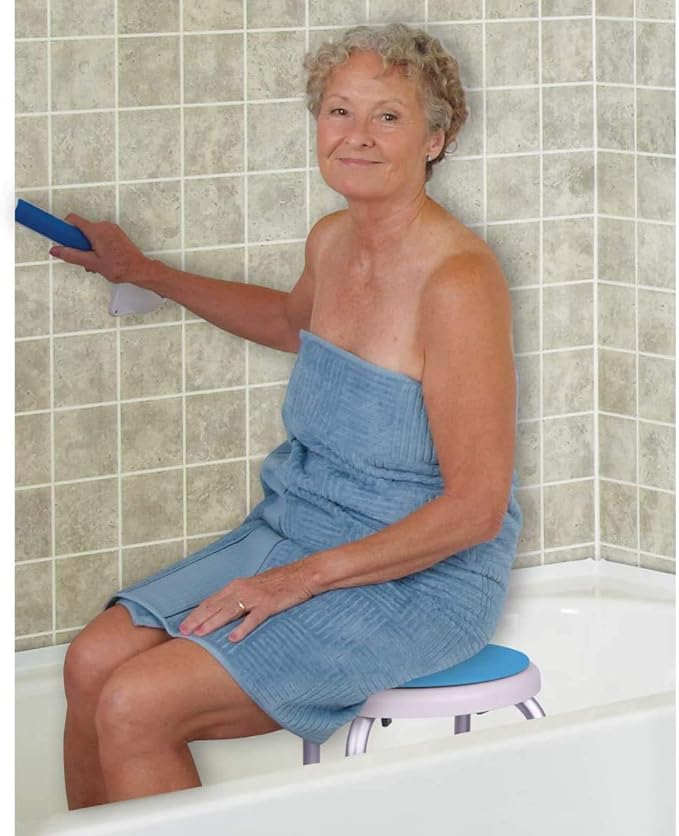 Carex Swivel Shower Stool With Padded Seat, Shower Seat For Seniors, Elderly, Handicap, Disabled, or Those Home From Surgery