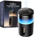 Waterless Diffuser for Essential Oil: Mini Battery Scent Diffuser for Room&Home&Car with 9 Colors LED Light - Aroma Cool Mist Machine Charcoal Black