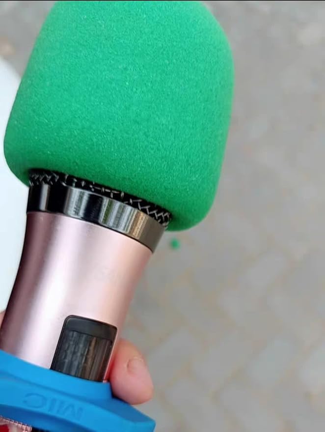 Fielect 2Pcs Microphone Cover Foam Mic Cover Handheld Microphone Windscreen Shield Micro Foam Filter Green for KTV Broadcasting