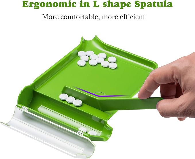 Medarchitect Right Hand Pill Counting Tray with Spatula (Light Green - L Shape)