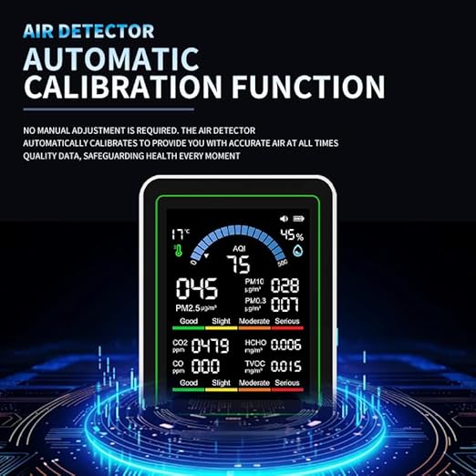 Air Quality Monitor Indoor, 10 in 1 Portable Smartair Quality Tester for CO2 | CO | TVOC | HCHO | Temp | AQI | PM0.3-1 Detection Hum for Home Cars Plants, Pets, Car, Hotel