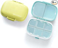 8 Compartments Travel Pill Organizer, Daily Pill Case Small Pill Box for Pocket Purse, Portable Pill Container Medicine Vitamin Organizer (Blue & Green)