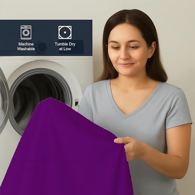 4 Pack Fitted Hospital Bed Sheets - Soft Microfiber Hospital Fitted Sheet - Hospital Bed Fitted Sheets (Purple, 36" x 84" x 12")