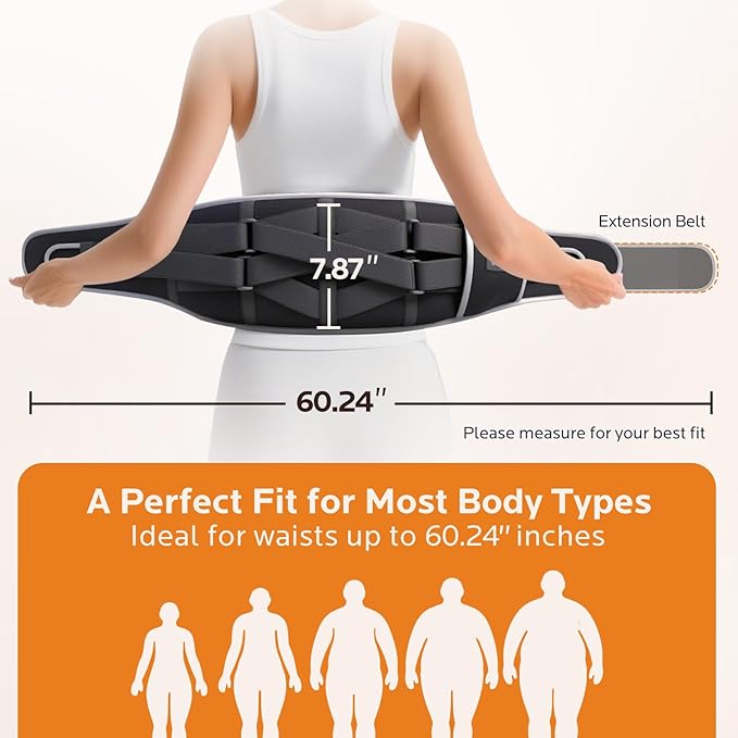 Heating Pad for Back Pain Relief: Cordless 7000mAh Heated Pad for Lower Back Pain Lumbar Massager with 6 Heat 6 Vibration - Rechargeable Portable Heating Pad for Women Men