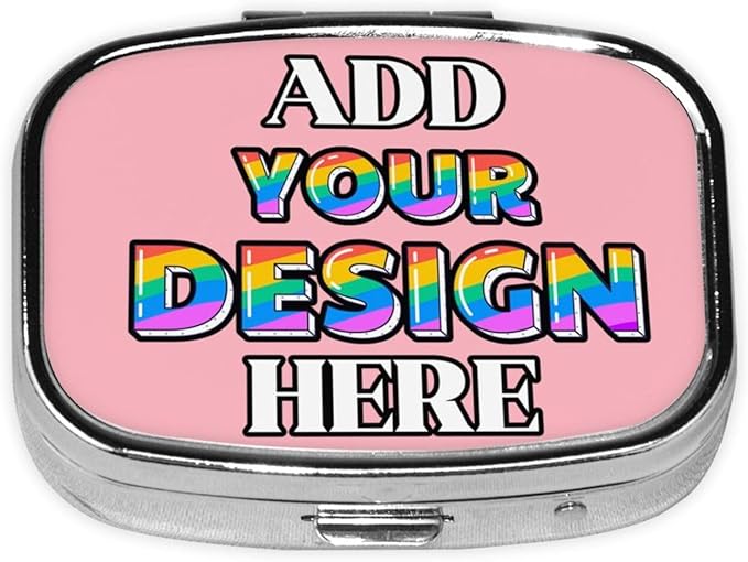 Custom Pill Organizer, Medicine Pill Box Case Container Travel Pill Holder Vitamin for Purse Med Wallet Portable Mini Pastillero Square, Light Pink, Customized Gifts