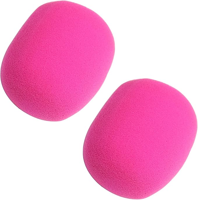 Fielect 2Pcs Microphone Covers Foam Mic Cover Handheld Microphone Windscreen Shield Mic Foam Filter Pink for KTV Broadcasting