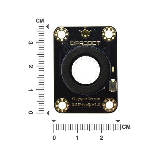 Gravity: I2C Electrochemical Oxygen (O2) Sensor Module | 0-25% Vol Range | Plug & Play Digital Gas Detector | No Soldering | 3.3V-5.5V for Arduino, ESP32, Raspberry Pi | IoT & Air Quality Monitoring