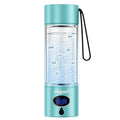 Hydrogen Water Bottle - 5000 PPB in 8 Minutes, Cyclic Mode for 8 Hours, Self Clean, Aluminum & Glass, for Travel Sports Office Home, Gift for Father Mom Family Friends Clients(CyanBlue, 12Oz)