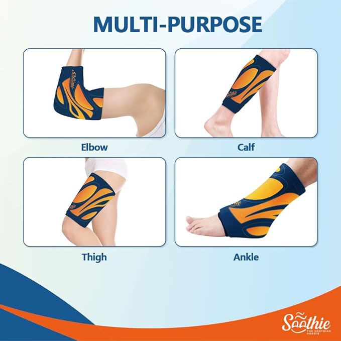 Soothie 360 Knee Ice Pack Wrap – Flexible Compression Sleeve for Knee Pain Relief & Swelling – Reusable Gel Cold Therapy for ACL, MCL, Meniscus, Injury Recovery – Fits Knee, Elbow, Ankle & Calf
