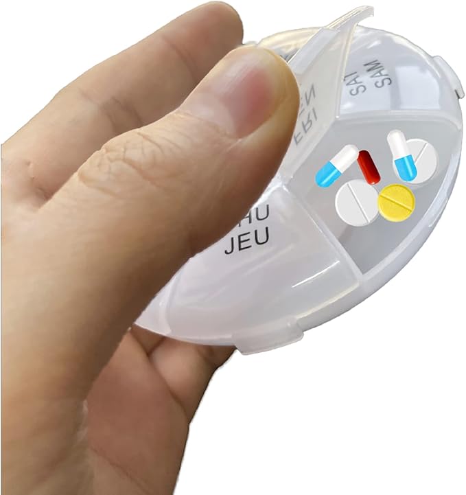 Weekly Pill Organizer,Pill Case, Pill Organizer, Pill Box 7 Days, Portable Travel Pill Box, Compact Dispenser Medicine case