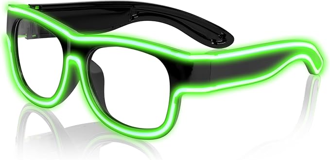 Ainiv Wireless Light Up Glasses 3 Modes LED Luminous Glasses Glow in the Dark for Parties, DJ, EDM, Halloween, Christmas