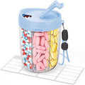 Large Pill Dispenser with 6 Compartments, Anti-Mix Pill Bottle Organizer with Wide Opening & Easy Retrieval, Vitamin Organizer for Travel, BPA-Free Pill Box with a Strap, Blue