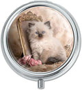 Ragdoll Tiffany Cat Kitten Victorian Roses Pill Case Trinket Gift Box