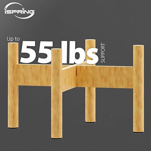 iSpring Wooden Stand for DGF2 Gravity-Fed Stainless Steel Countertop Water Filter System, Natural Wood