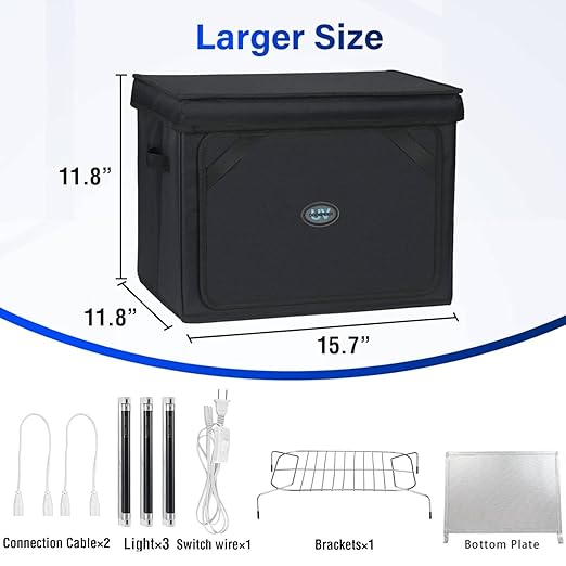 Resin Curing Light Lamp for 3D Printer Large Size Cure Light Box for Machine 3D Printer Led Light 365nm Solidify Photosensitive Resin, 36L/9.5gal, 6w Bulb x3