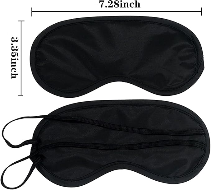 100PCS Sleep Masks Blindfold Eye Masks with Adjustable Strap for Women Men Eye Shade Cover for Travel Team Building Airplane (Black)