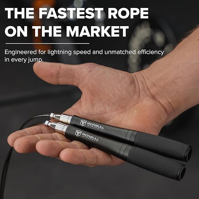 Jump Rope for Men & Women - Ultra-Fast, High Speed Jump Rope - Self-Locking Screw-Free Design with Aluminum Handles and Silicone Textured Grips - Precision Engineered for Maximum Performance - Skipping Rope for Workout Fitness, Cross Training & Home Ex...
