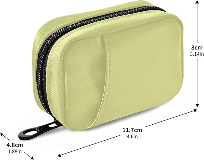Naanle Pill Box 7 Day Case Travel Organizer Bag with Zipper Portable Compact Size for Vitamin Supplement Holder, Solid Color Chartreuse Yellow, 4.6 x 3.14 x 1.88 Inch, 0.12 kilograms, 1.0 Count
