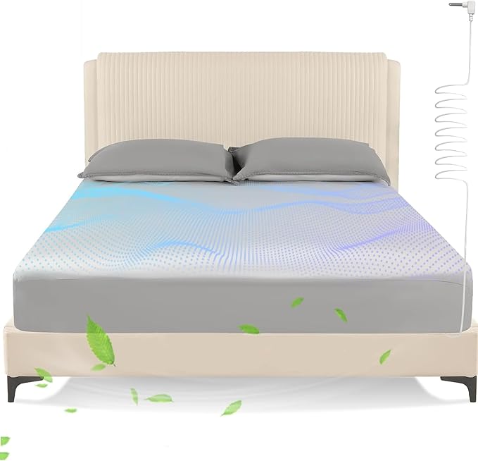 Grounding Sheets Twin XL Size,Earth Grounded Fitted Bed Sheet 10% Pure Silver Fiber + 90% Organic Cotton, Bed Grounding Kit with grounding Cord for Improved Sleep & Wellness(Gray, 80"x39.3"x15")