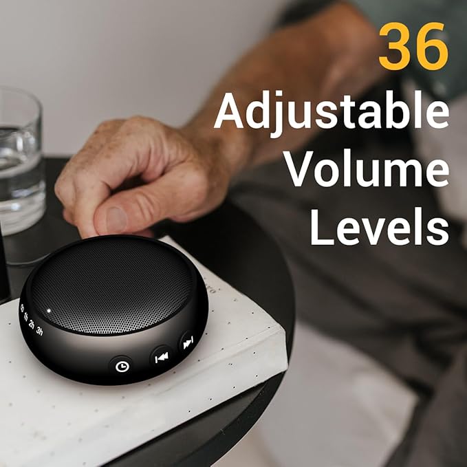 Sound Machine Small White Noise Machine with 30 Soothing Sounds Sleep Machine for Baby Kids Adults Natural Sounds Rain Fan Brown Pink Nosie Machine with 36 Volume Levels for Office Home Travel(Black)
