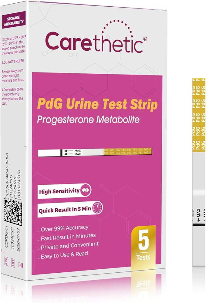 PdG Test Strips - Progesterone Urine Test Kit - At-Home Ovulation Confirmation Test for Women - 5 Tests