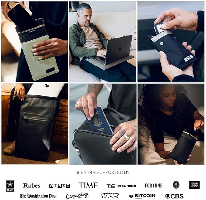 SLNT Waterproof Faraday Laptop Bag - 420D Waterproof Nylon Signal Blocking Dry Bag Backpack - Protects from Water, Spying, Hacking - Blocks RFID, WiFi, Bluetooth, NFC, Cellular, GPS, EMF (6 Liter)