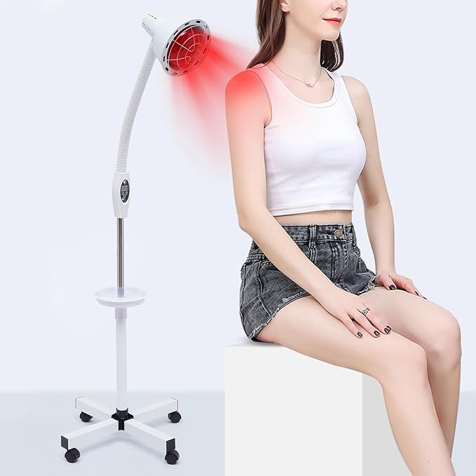 Infrared Light,275W Near Red Infrared Heat Lamp for Relieve Pain and Muscle Aches,with Flexible Arm and Remove Control Standing Lamp