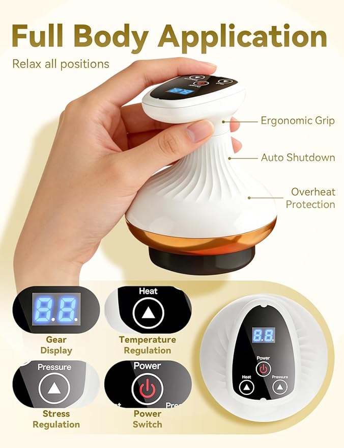 Cellulite Remover, Firmer, More Toned Skin, Deep Massage, Natural Skin Firmness, Deep Massage, Rechargeable Helps Reduce Stretch Marks & Cellulite for Legs, Arms & Belly (Standard)