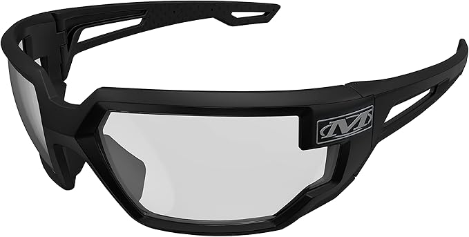 Mechanix Wear Type-X Clear Lens Safety Glasses - Anti-Fog Polycarbonate Industrial Safety Glasses - Ventilated Temples & Scratch-Resistant Lenses - Black Frame