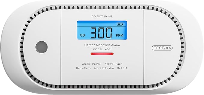 X-Sense Carbon Monoxide Detector Alarm with Digital LCD Display, Replaceable Battery CO Alarm Detector with Peak Value Memory, XC01-R
