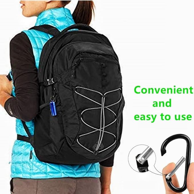 Small Portable Pill Box Keychain Mountaineering Buckle Metal Mini Pill Organizer Case Container for Purse Waterproof Metal Pill Holder Medicine Bottle for Outdoor Camping Travel (4 Pack)