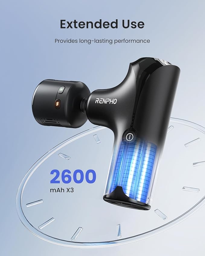 RENPHO Mini Thermacool Massage Gun with Heat and Cold, Professional Pocket-Sized Percussion Massager, FSA Eligible HSA, Portable Deep Tissue Massager, Quiet Operation with Travel Carry Bag