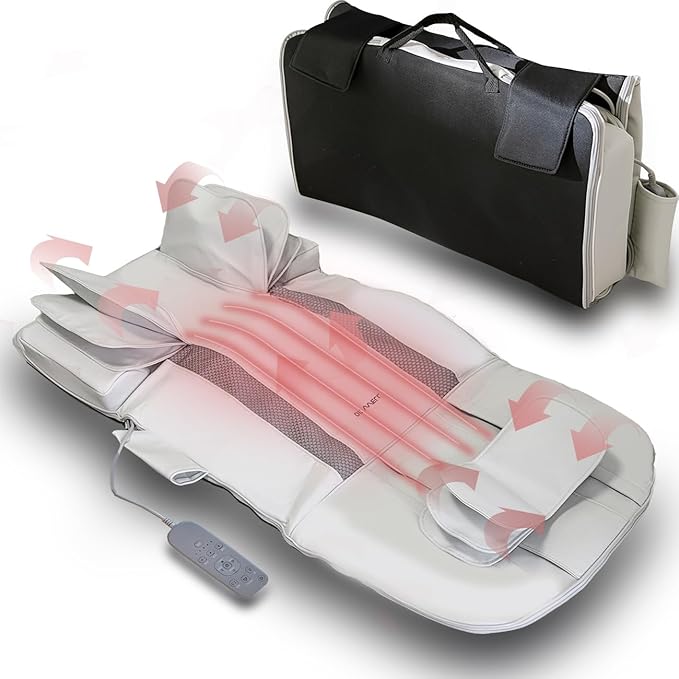 DR. WELL 2026 New, Full Body Stretching Massage Mat 3D Lumbar - Neck, Back, Waist, Hip Relaxation. 26 Powerful Air Cells, 7 Massage Modes & 5 Intensities Levels. Foldable & Portable Mattress.